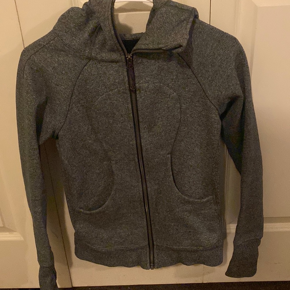 Grey Lululemon full zip Scuba Hoodie Size 2